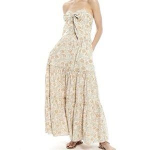 HappyxNature NWT Floral Bohemian Dress Infinity Strapless Tube Maxi Dress